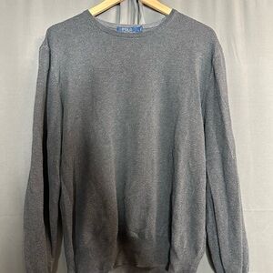Polo by Ralph Lauren Charcoal Crewneck Sweater cotton cashmere blend